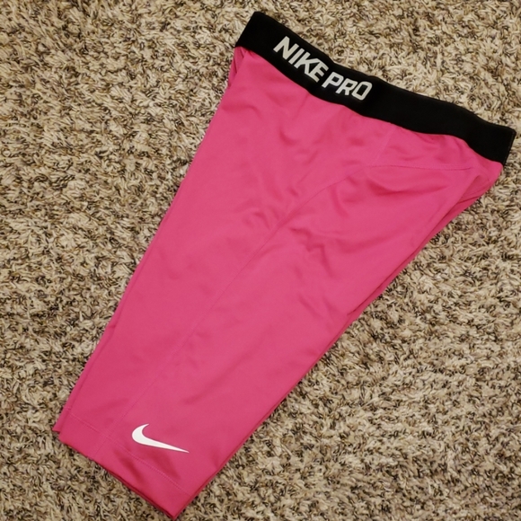 Nike Pants - Nike Pro dri-fit pink longer length shorts
